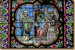 聖エドム伝のステンドグラス（サン・キリアス参事会聖堂）　プロヴァン　Le vitrail de la vie de saint Edme, Provins