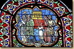聖キリアス伝のステンドグラス（サン・キリアス参事会聖堂）　プロヴァン　Le vitrail de la légende de saint Quiriace, Provins