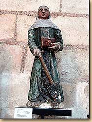 サン・フィアクル像　サン・ジェルマン修道院　オーセール　Statue de Saint Fiacre à l'abbatiale Saint Germain d'Auxerre