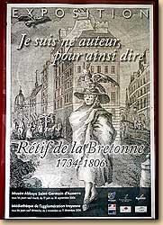 作家レチフ・ドゥ・ラ・ブルトンヌ（Retif de la Bretonne）の特別展　オーセール Auxerre