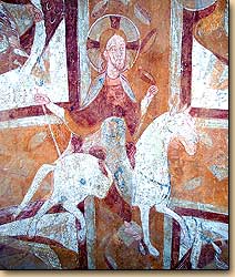 「白馬のキリスト」　サン・テティエンヌ大聖堂　オーセール　La peinture murale du "Christ à cheval" La Cathédrale Saint-Etienne Auxerre