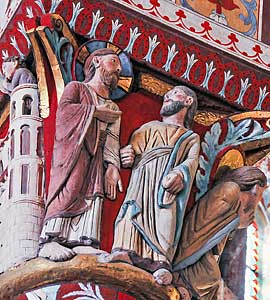 イソワールのサン・オストルモワンヌ教会（内陣の柱頭彫刻）